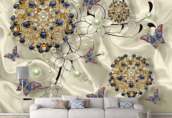 Фотообои с 3D эффектом - Деревья и квадраты