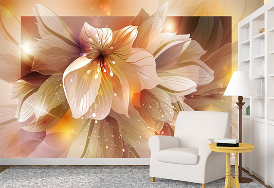 Фотообои на стену цветы - Лилии на цветочном фоне