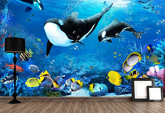 Fototapet pentru copii - Ocean și delfini