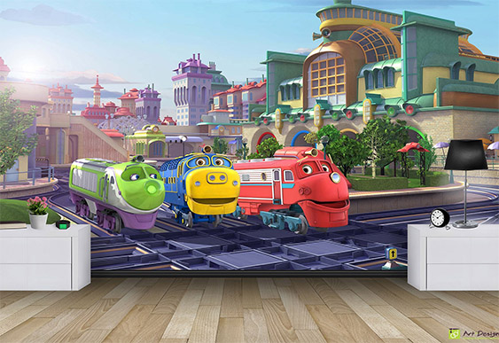 Fototapet pentru copii - Chuggington, trenuri