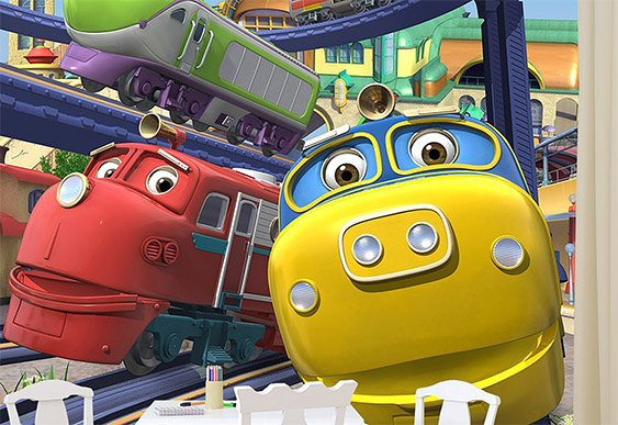Fototapet pentru copii - Chuggington, trenuri_3