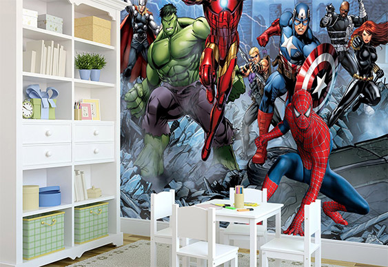 Фотообои детские - Халк, Спайдер Мэн