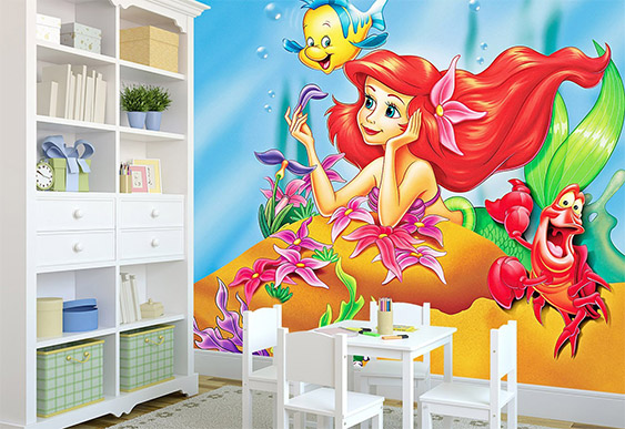 Fototapet pentru copii - Sirena și prietenii ei