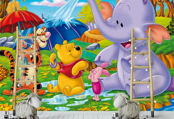 Fototapet pentru copii - Winnie Ursuletul pe bicicleta