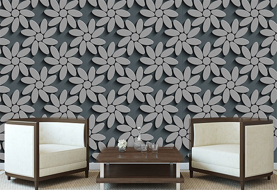 Fototapet cu efect 3D - Flori pe un fundal întunecat