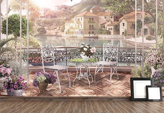 Fototapet Fresco - Privire de la balcon, Franțe