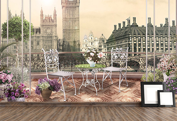 Fototapet Fresco - Privire de la balcon, Londra Big Ben