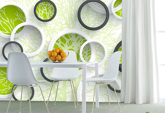 Fototapet cu efect 3D - Cercuri si natura