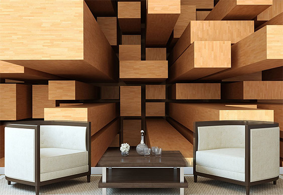 Fototapet la comandă, Digital - Grafică, Abstracție, fon lemn