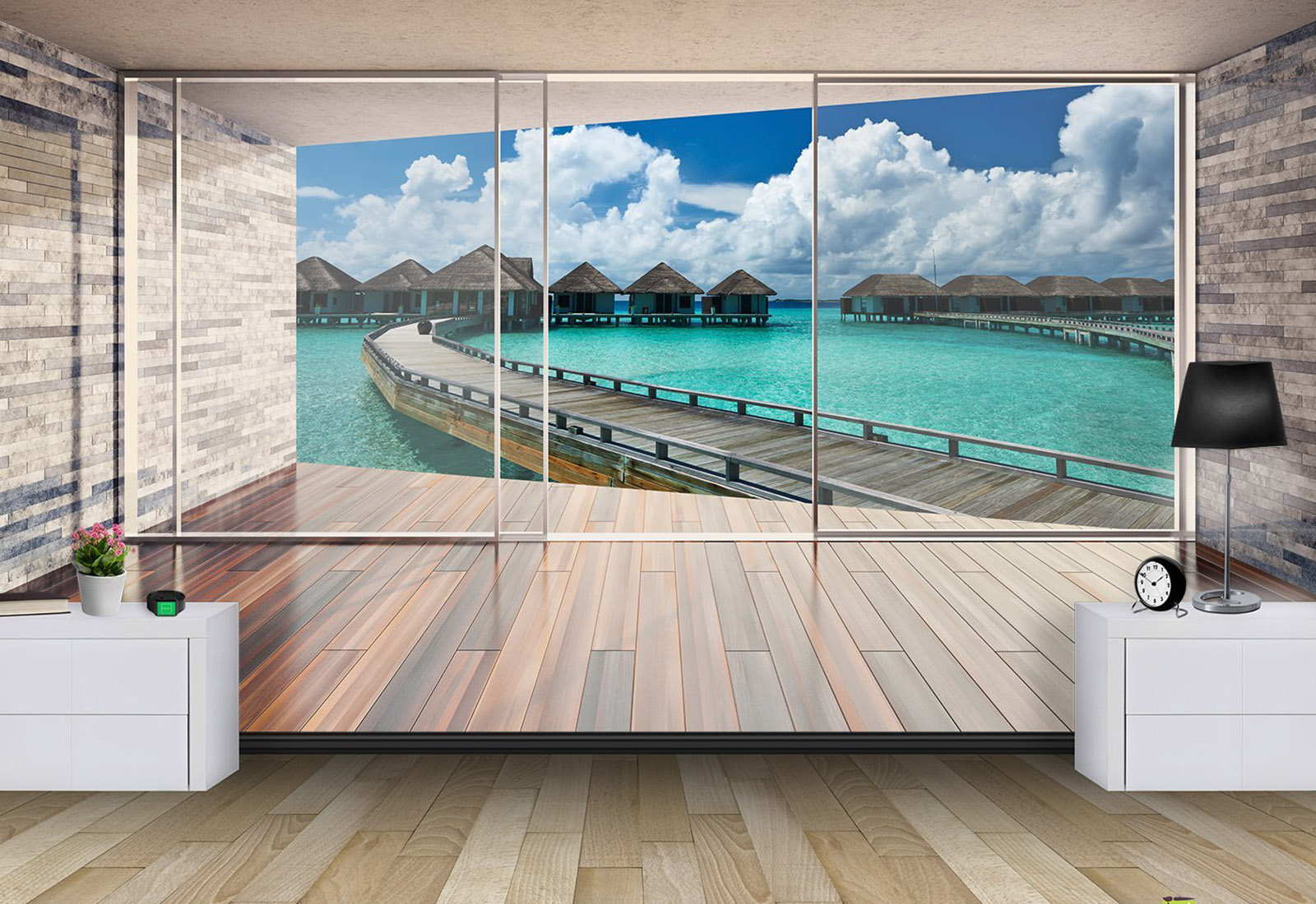 Fototapet - Vedere spre oraș de la fereastra_2