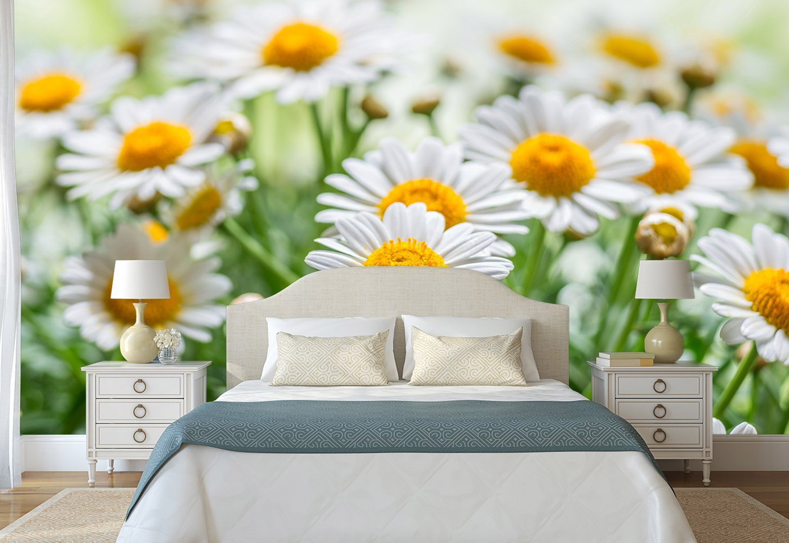 Fototapet Flori - Câmp de romaniță