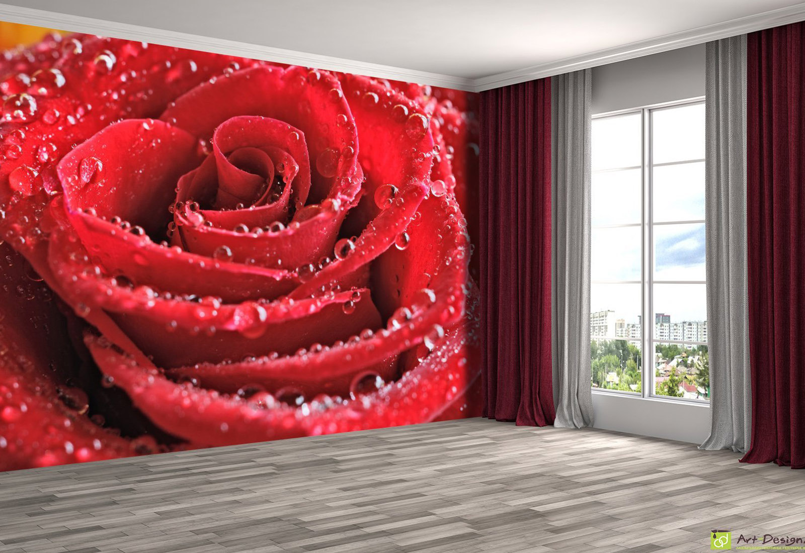 Fototapet Flori - Trandafir rosu_3