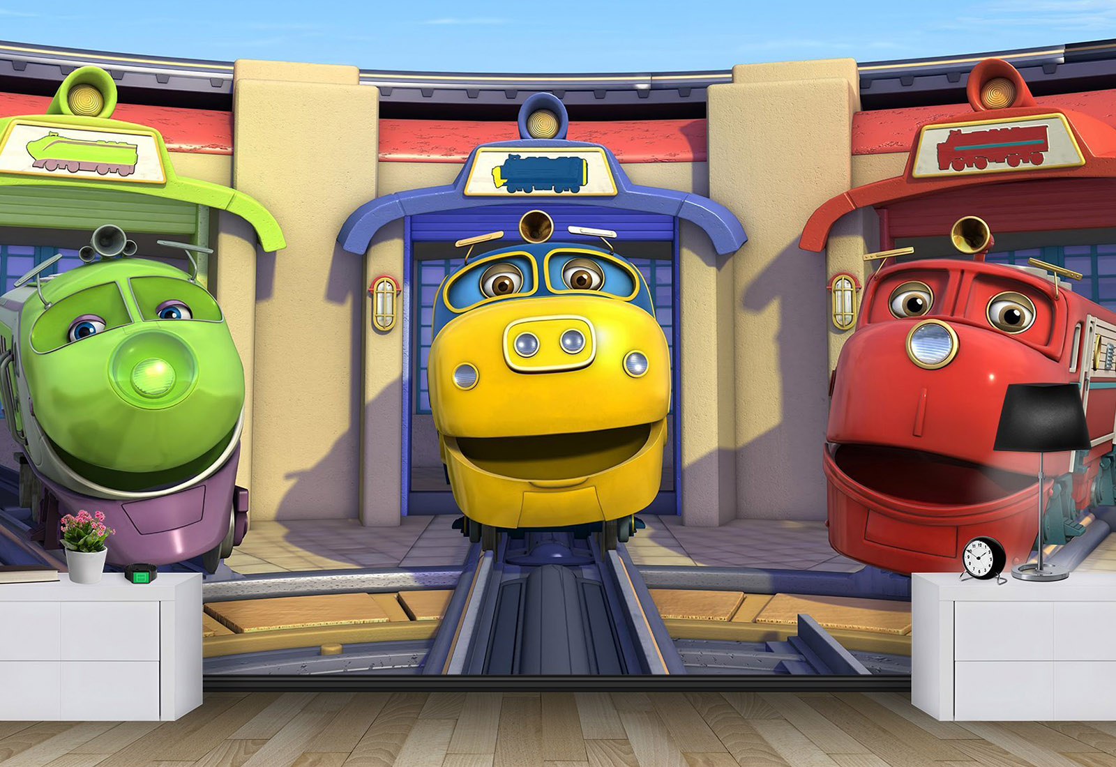 Fototapet pentru copii - Chuggington, trenuri_2