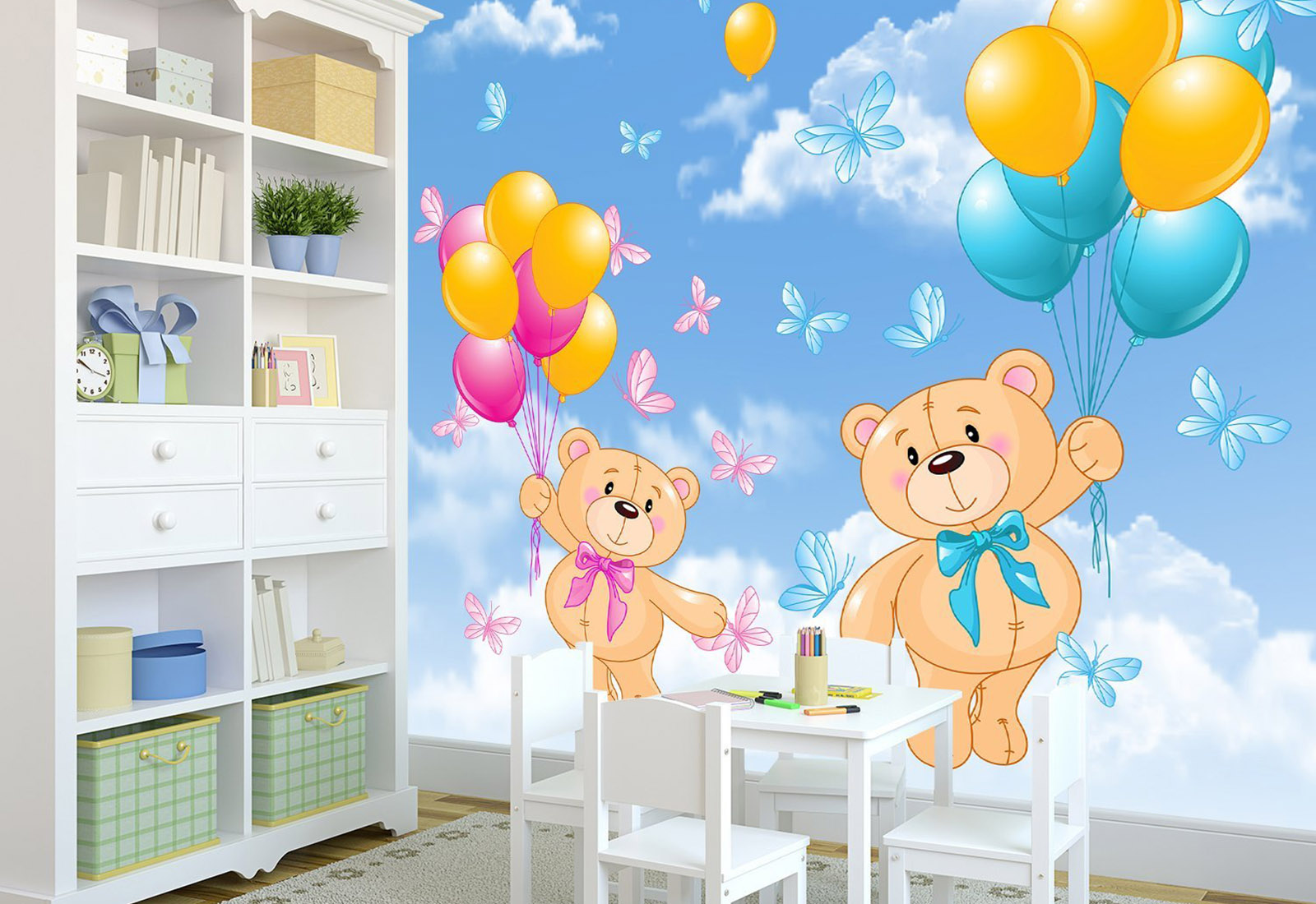 Фотообои детские - Мишки в небе