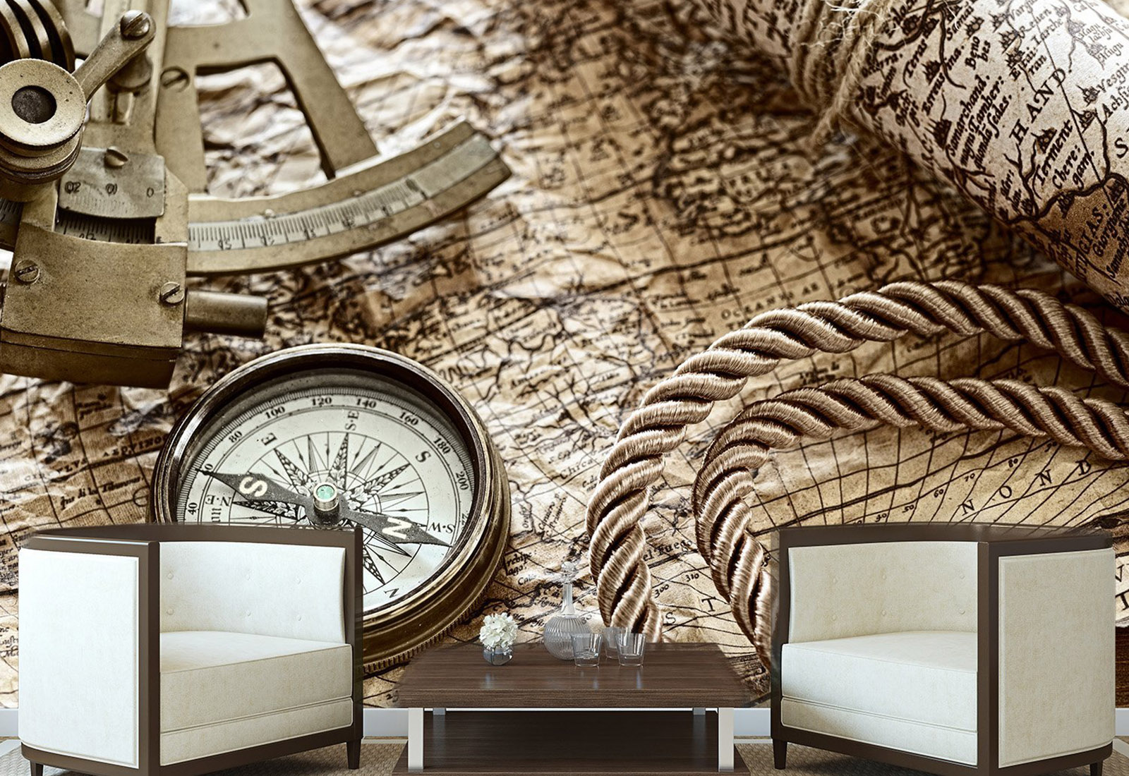 Фотообои на заказ, Ретро Винтаж - Винтажная карта_2