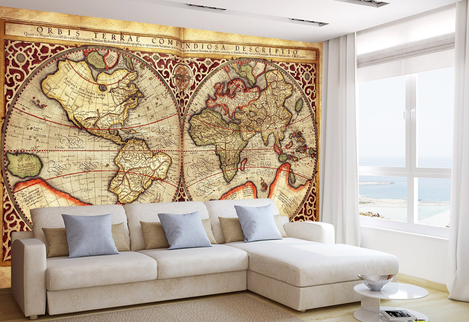 Fototapet Retro - Harta lumii în stil Vintage