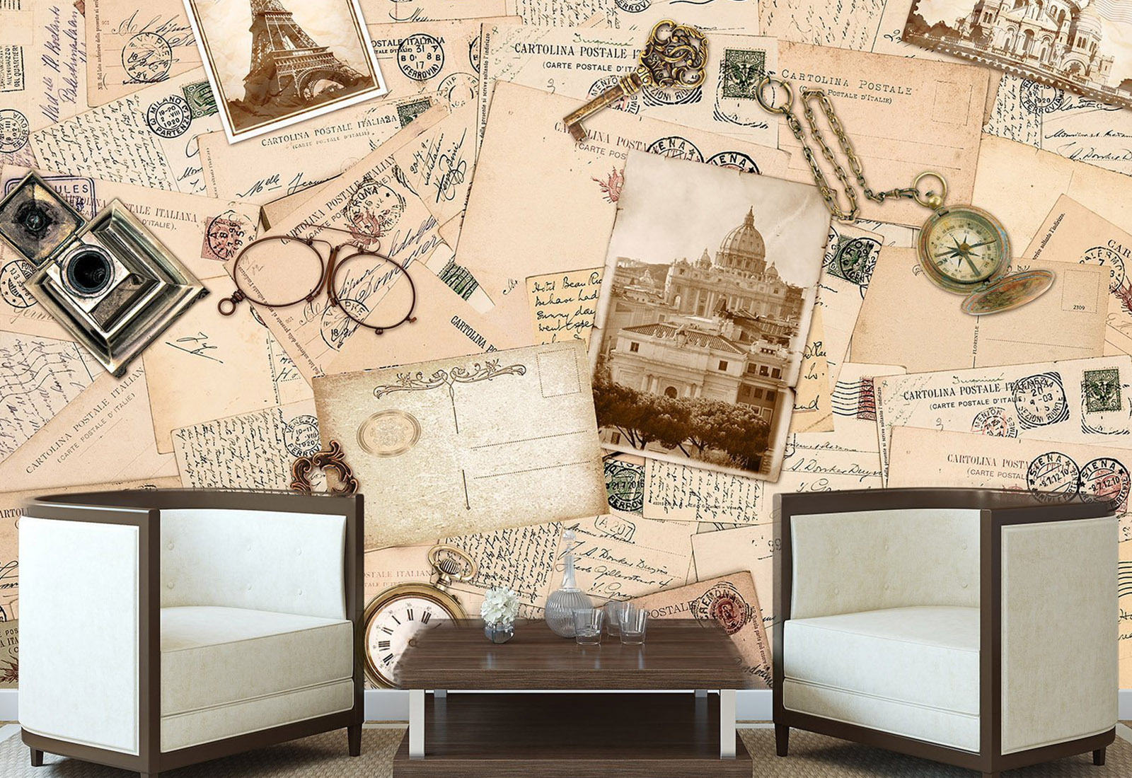 Fototapet Retro- Scrisori in stil Vintage