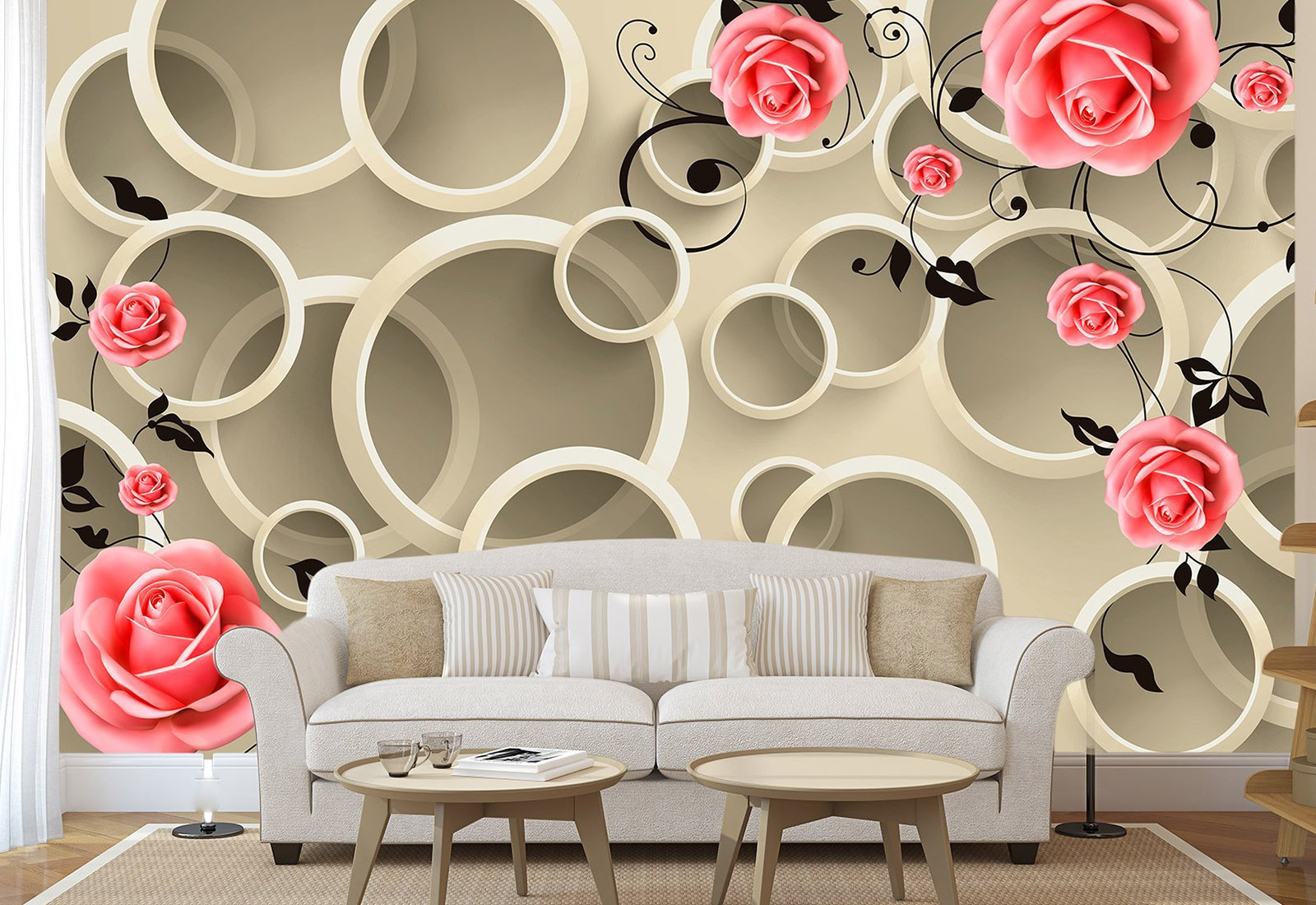 Fototapet cu efect 3D - Inele