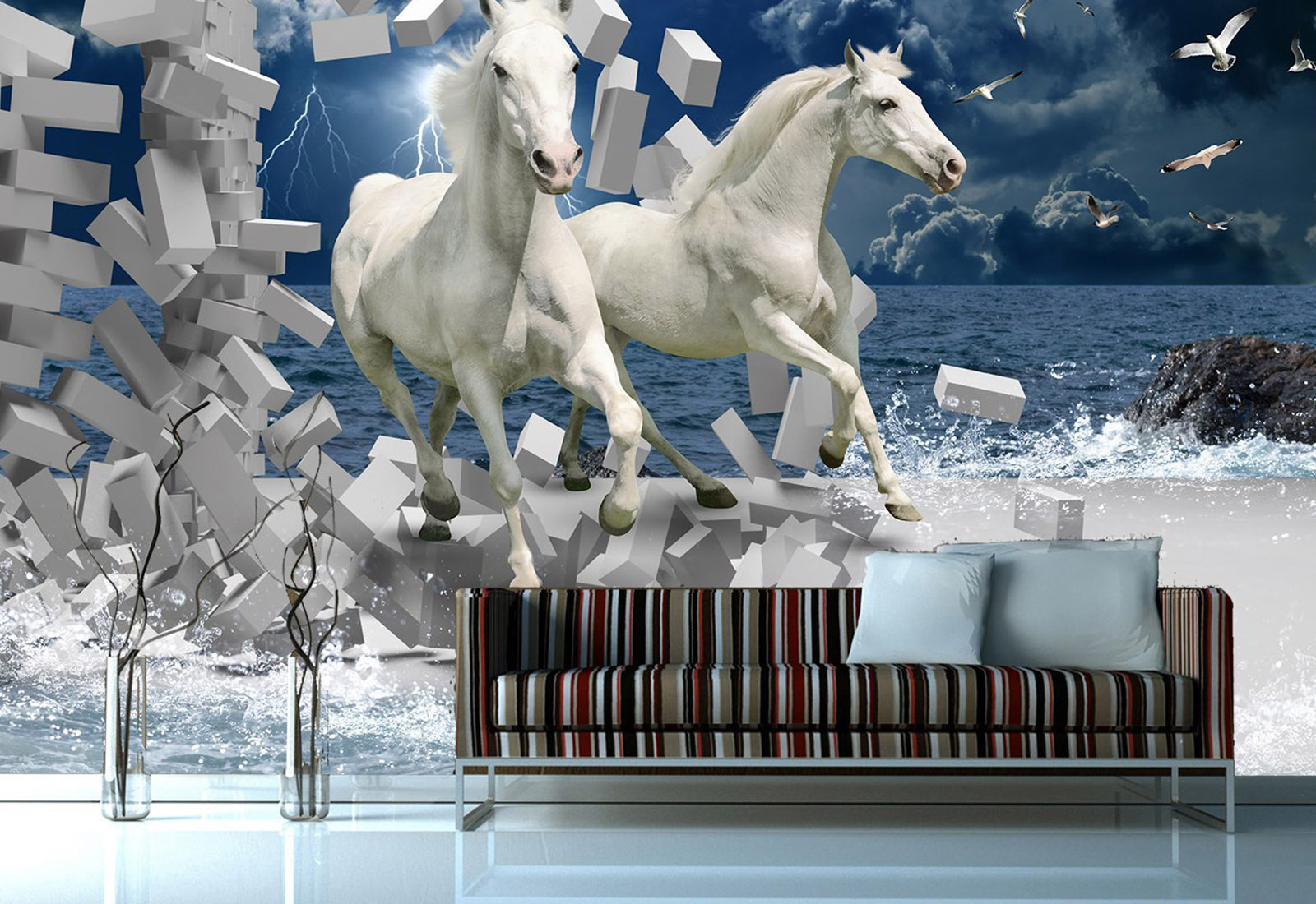 Фотообои на стену - Бегущие лошади