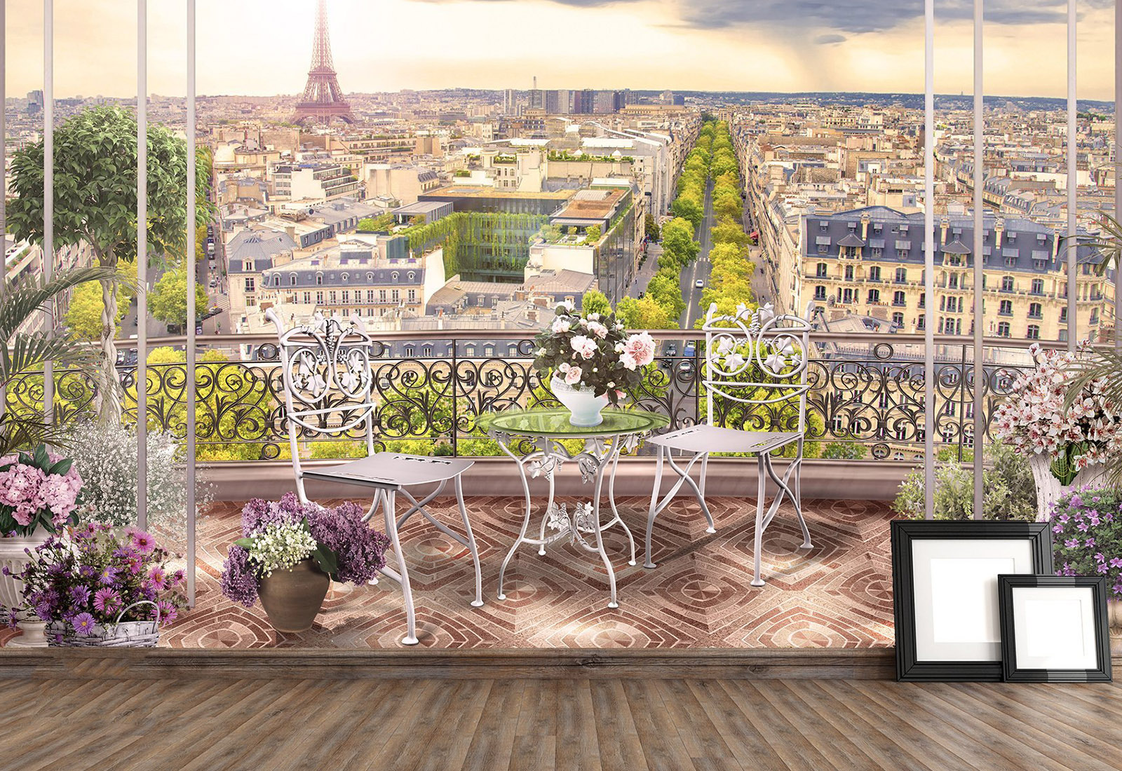 Fototapet Fresco - Privire de la balcon, Paris