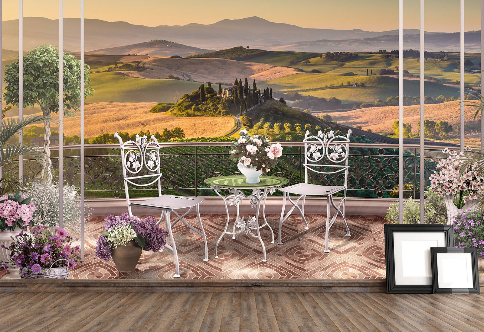 Fototapet Fresco - Privire de la balcon, peisaj