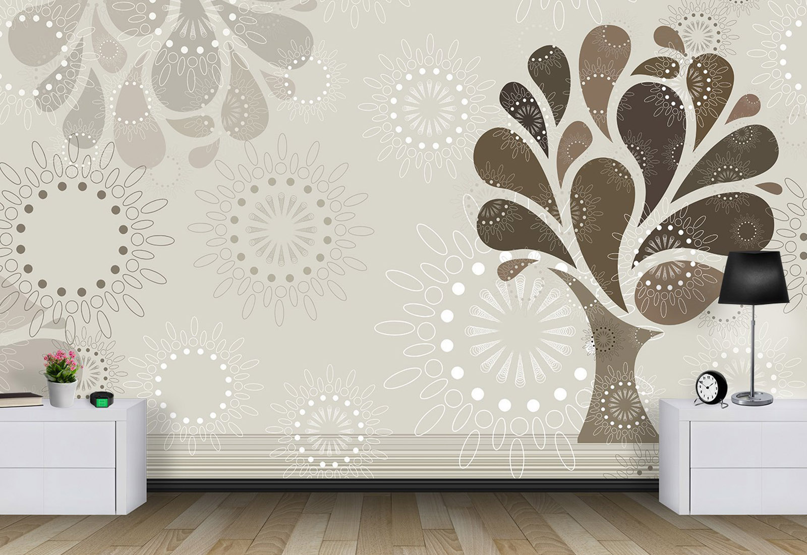 Fototapet la comandă, Digital - Abstracție, Copac cu ornamente