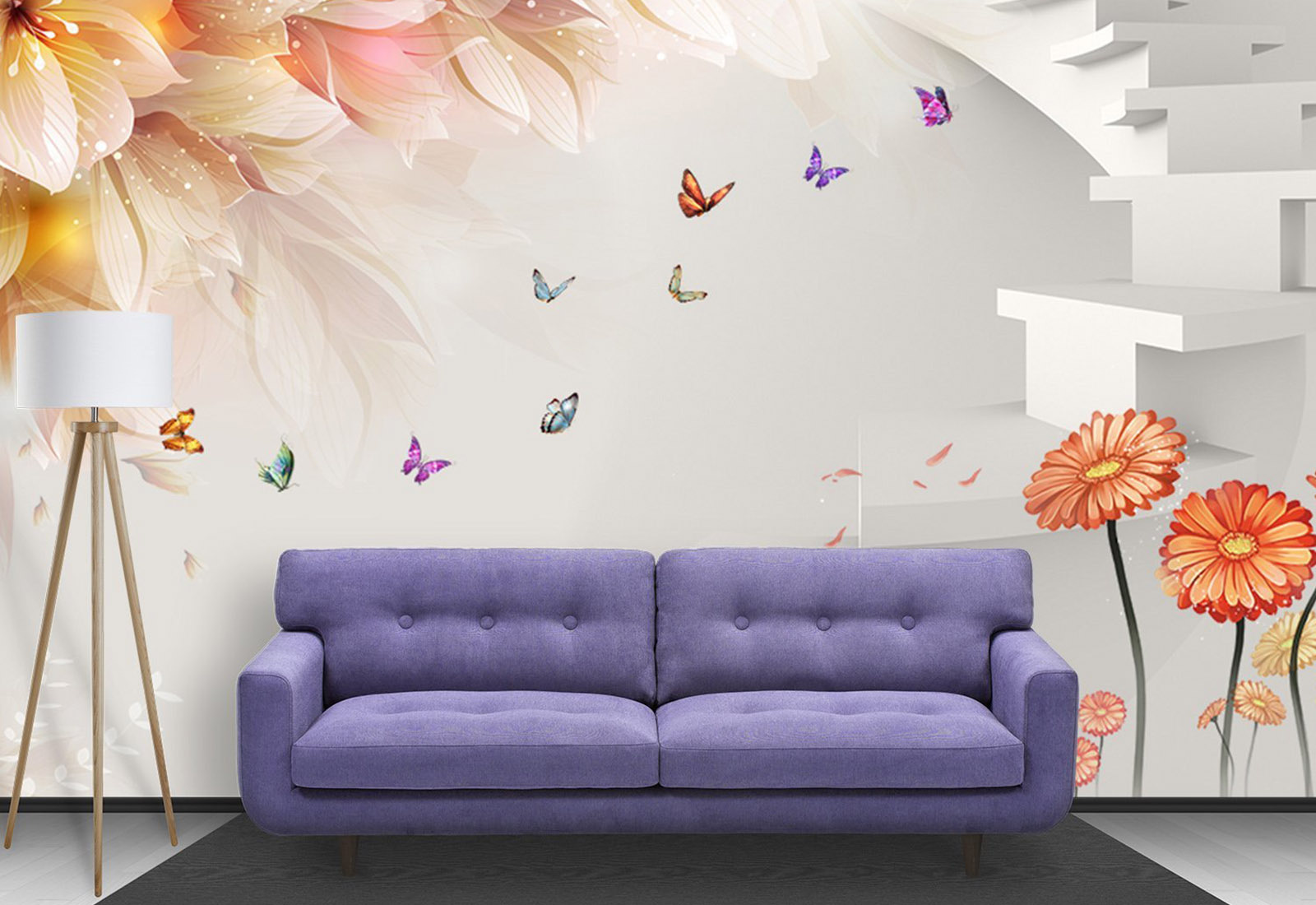 Fototapet la comandă, Digital - Grafică, Flori delicat, Crini