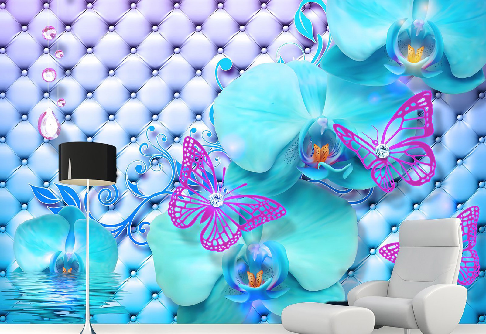 Fototapet la comandă, Digital - Grafică, Orhidee de pe piele