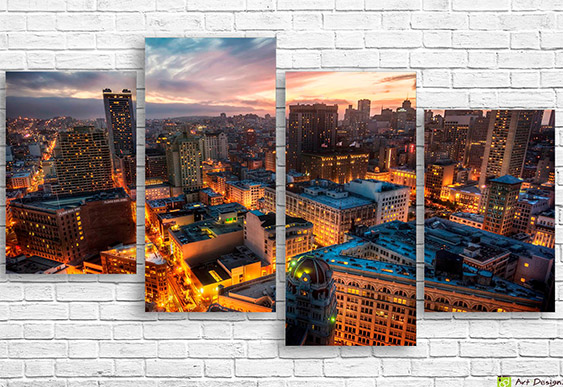 🌇 Tablou modular San Francisco: Lumini și apus