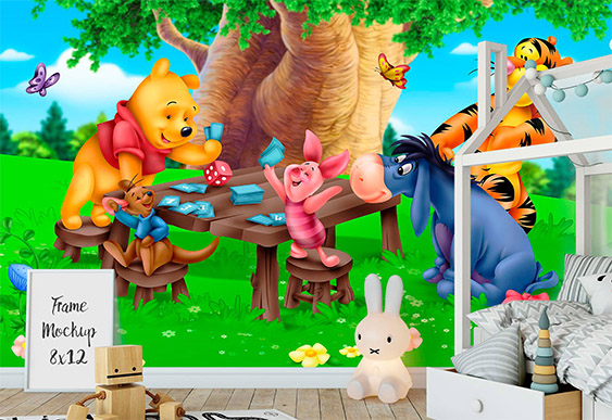 Fototapet pentru copii - Winnie Ursuletul pe bicicleta