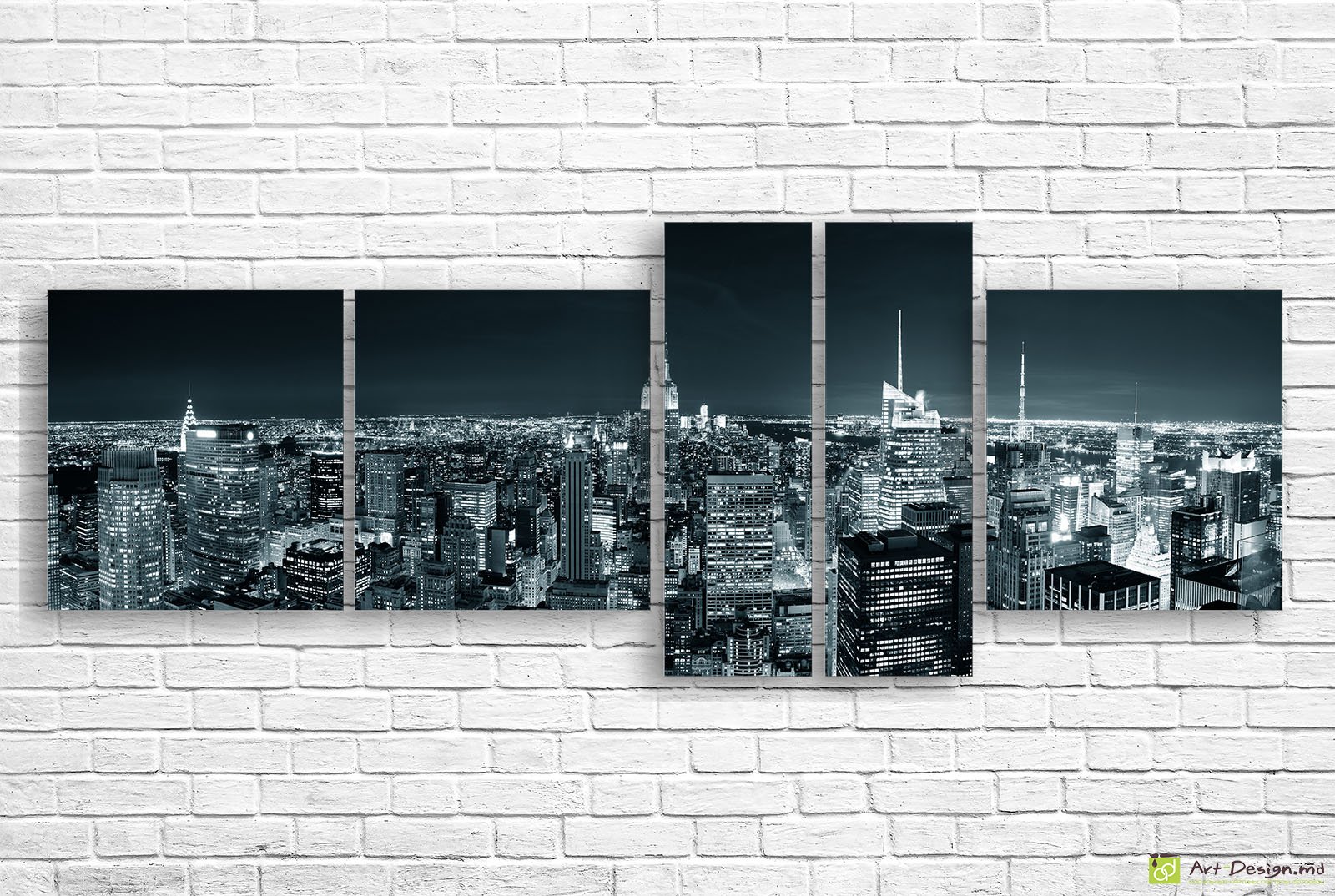 🌃 Tablou modular Panorama New York noaptea