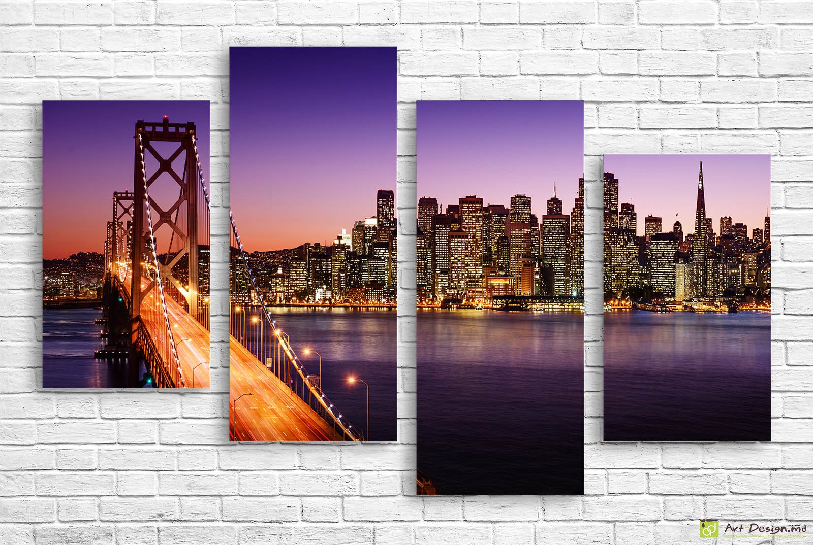 🌉 Модульная картина Сан-Франциско вечерний город
