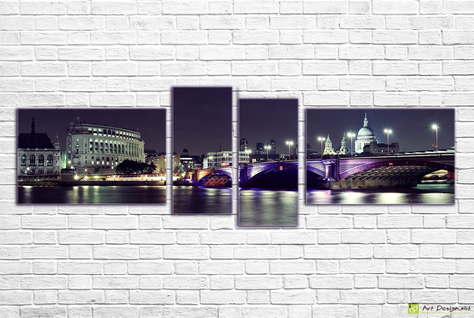 🌉 Модульная картина Ночной Лондон и мост