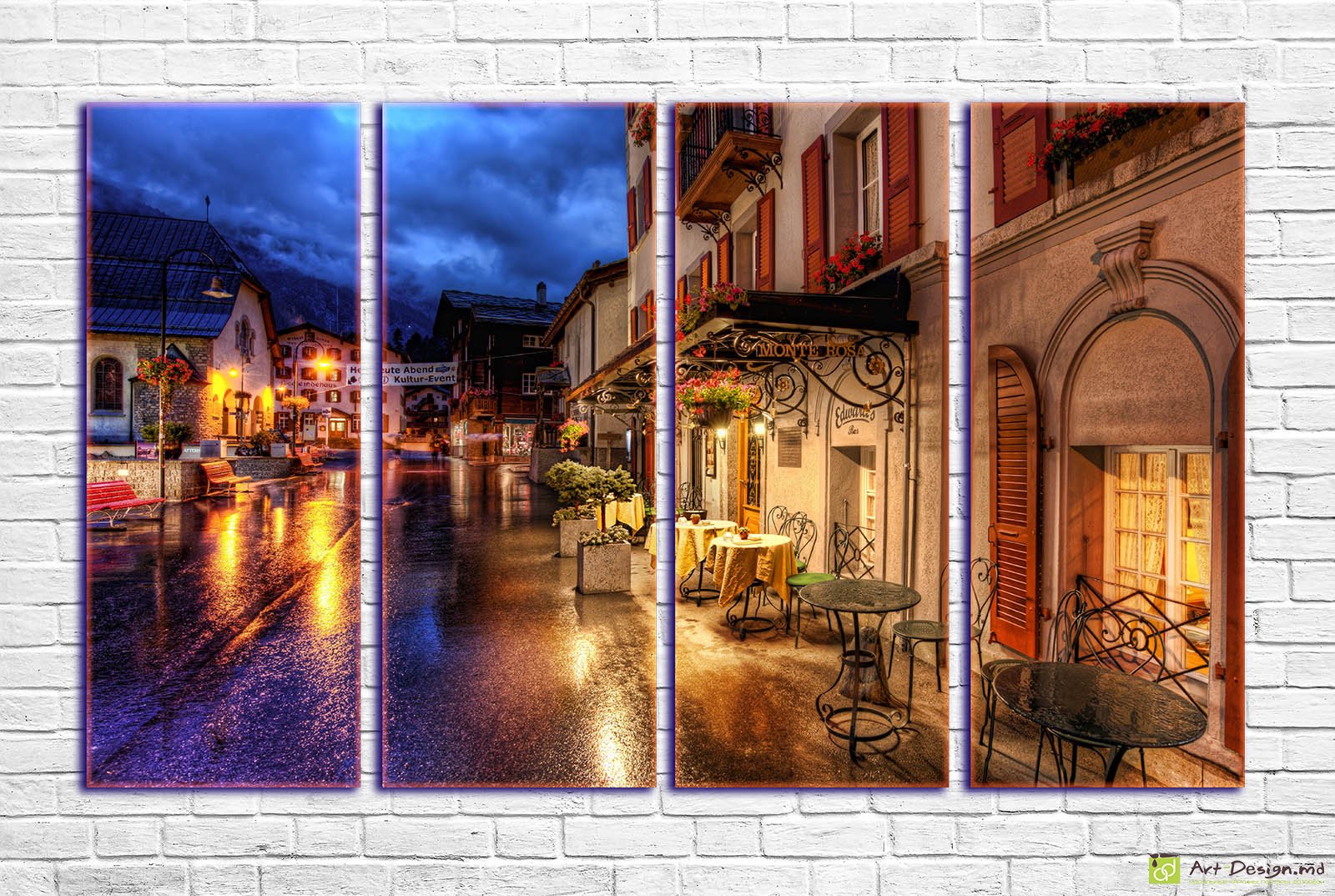 🌆 Модульная картина Вечерняя улица старого города