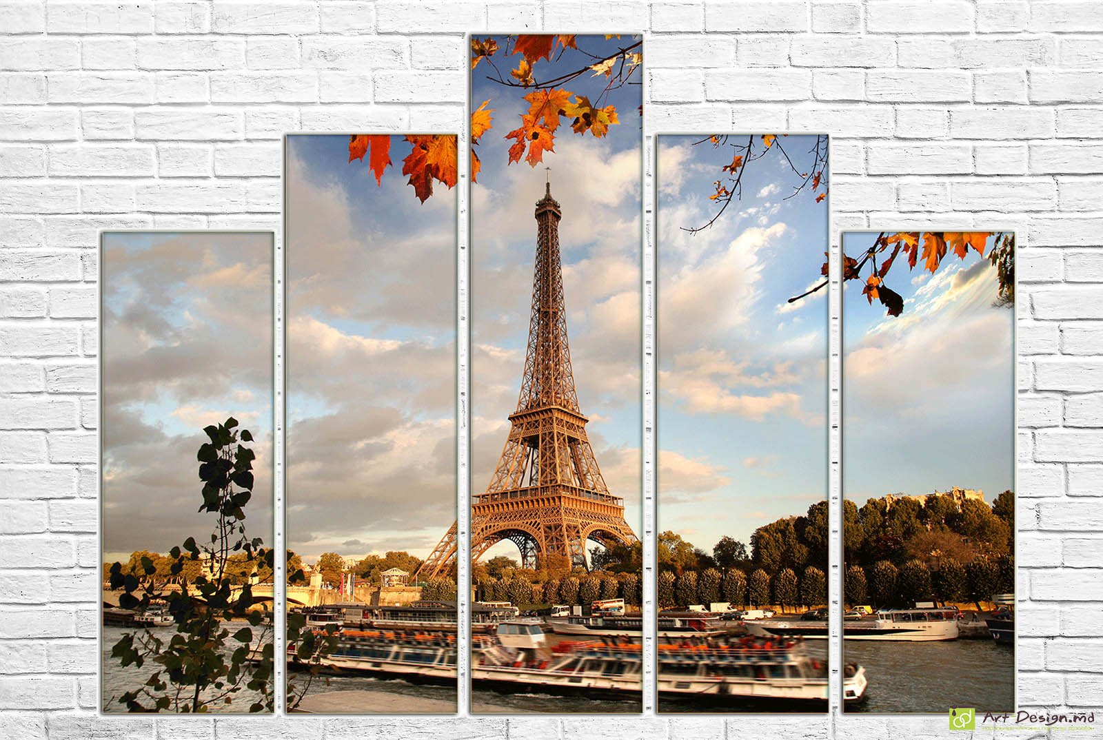🍁 Tablou modular Paris toamna cu Turnul Eiffel
