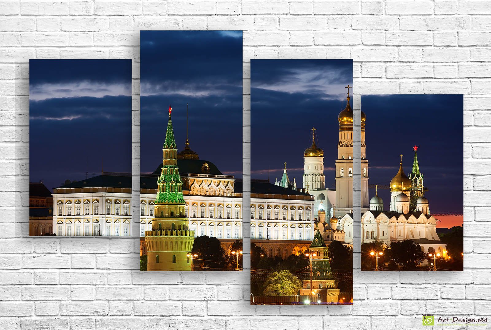 🌙 Tablou modular Kremlin Moscova noaptea