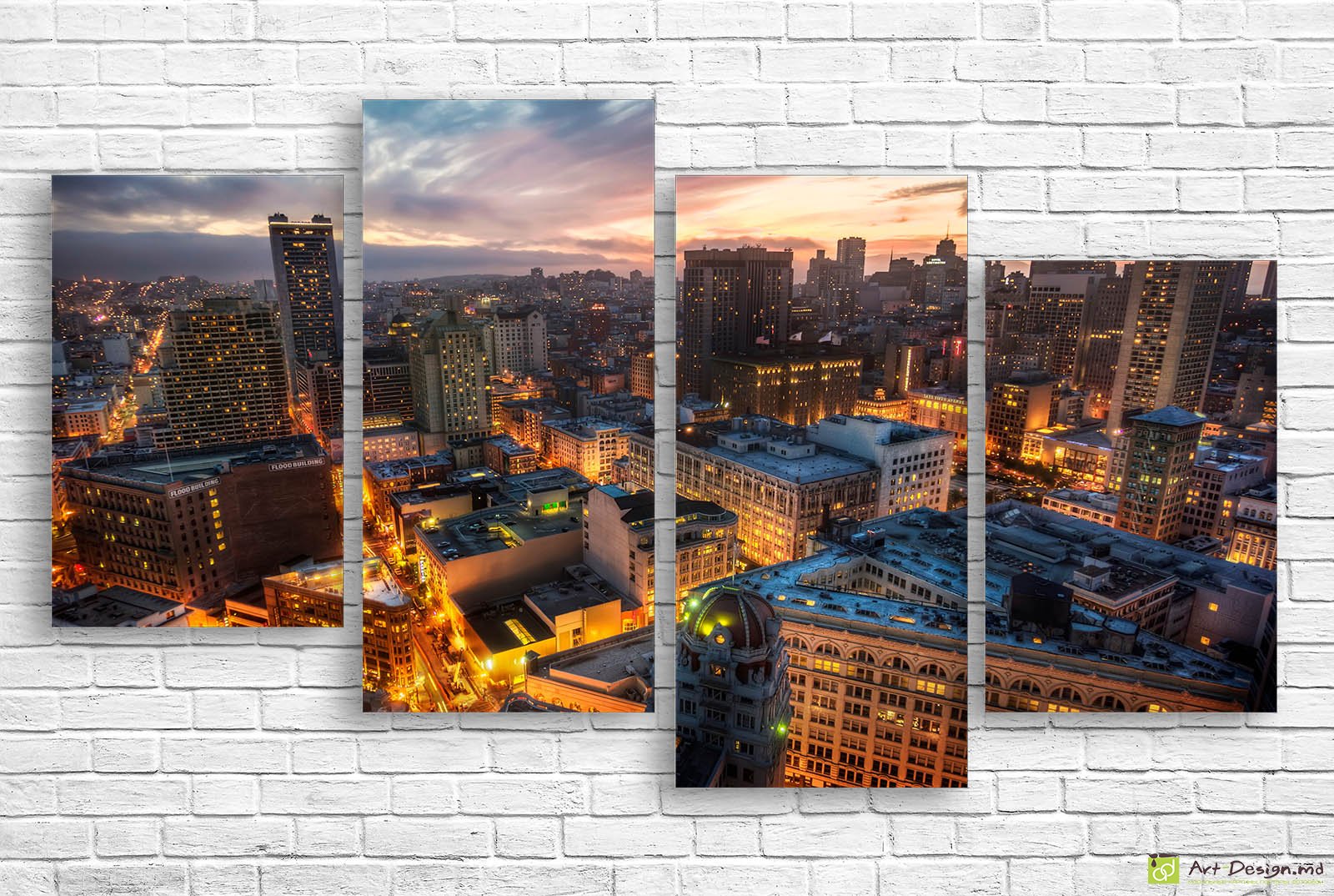 🌇 Tablou modular San Francisco: Lumini și apus