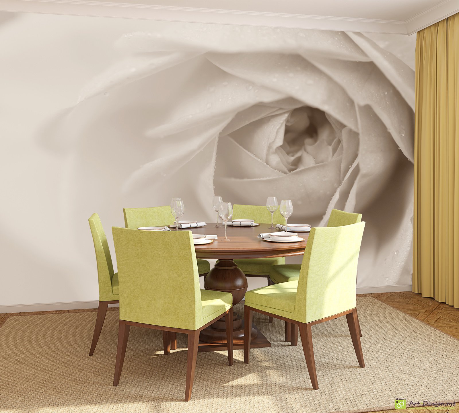 Fototapet Flori - Trandafir Alb_5