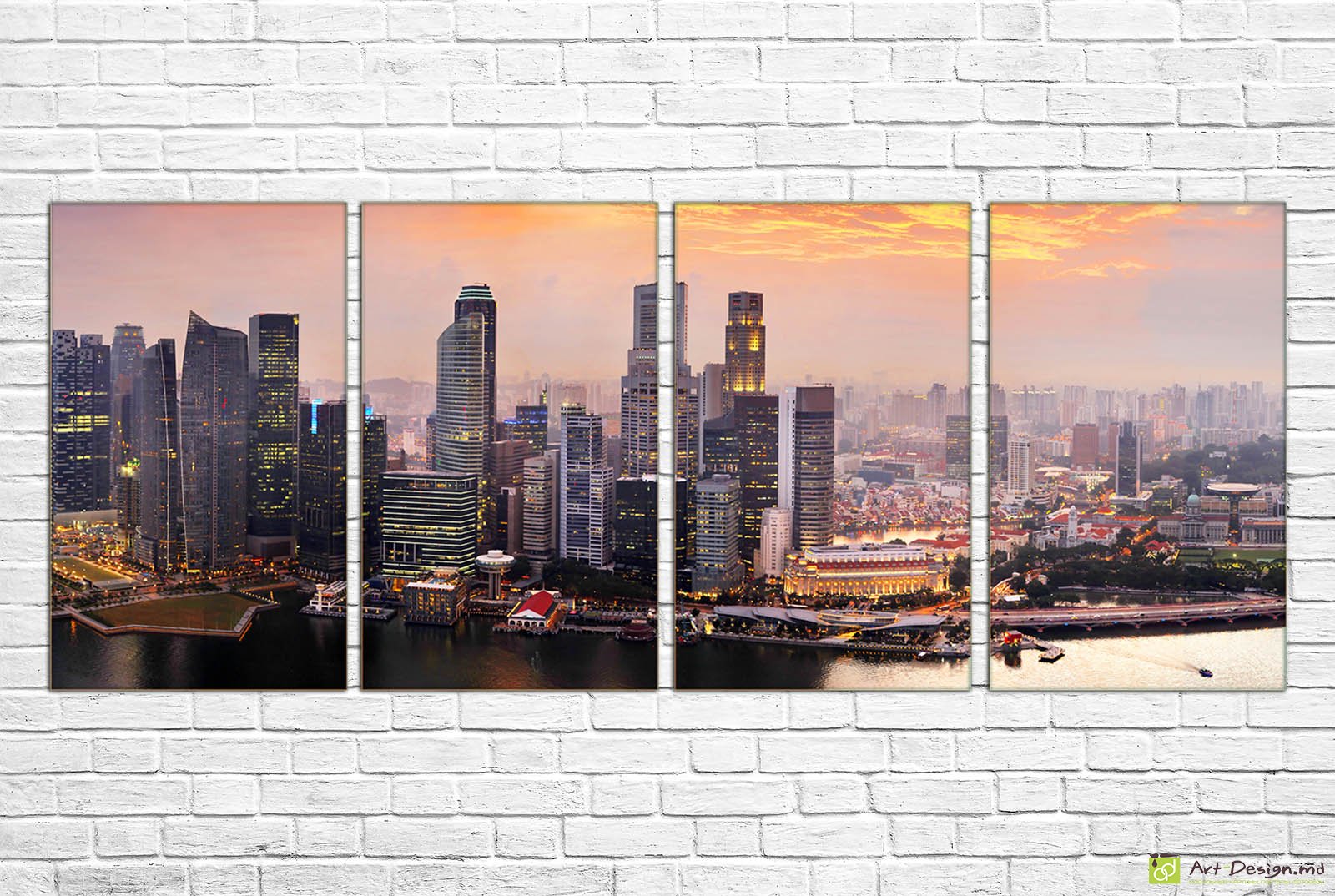 🌇 Tablou modular „Singapore la apus”