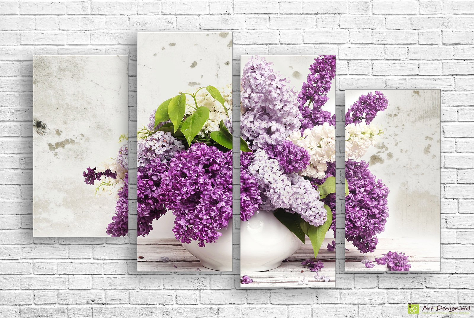 💜 Модульная картина «Сирень в белой вазе»