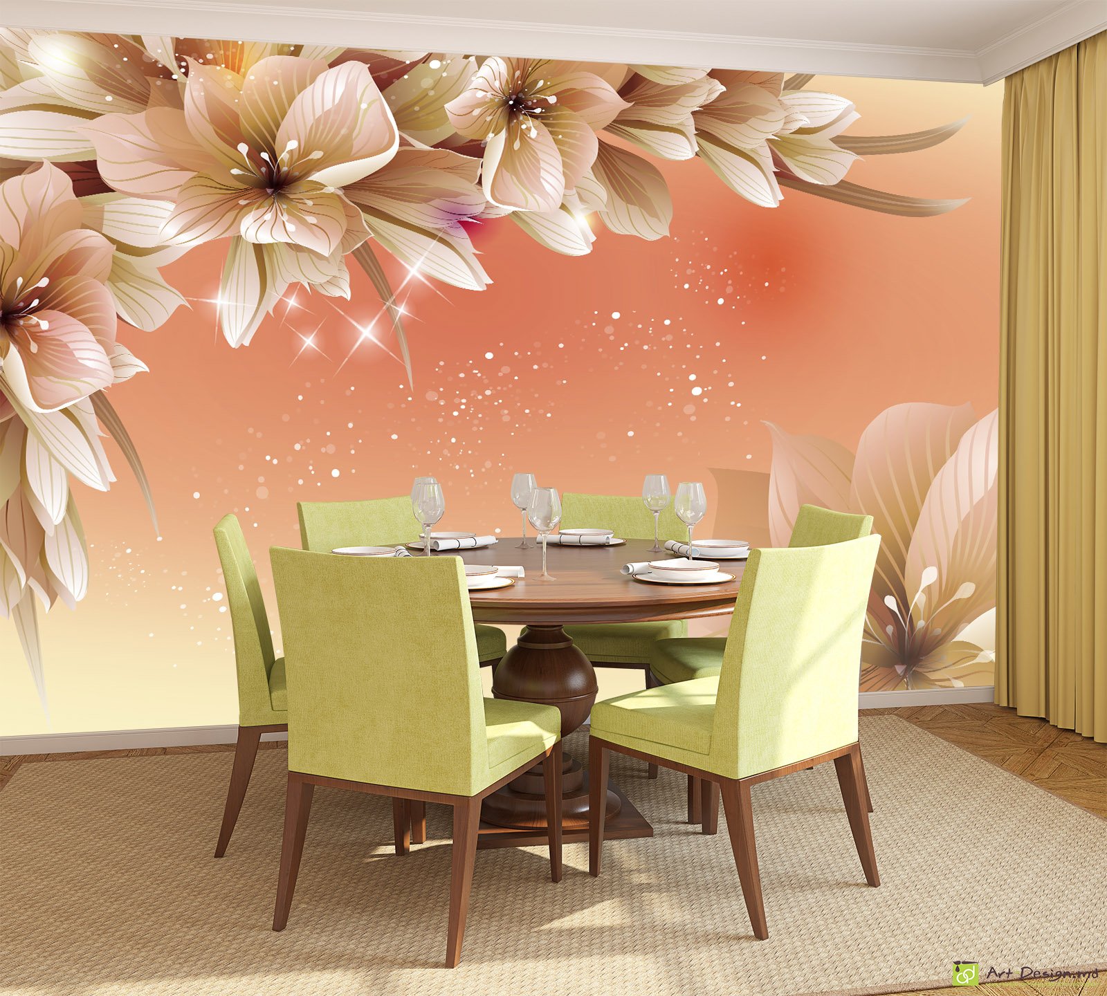 Fototapet  - Crinii pe un fundal intunecat