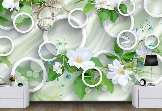 Fototapet cu efect 3D - Cercuri si natura