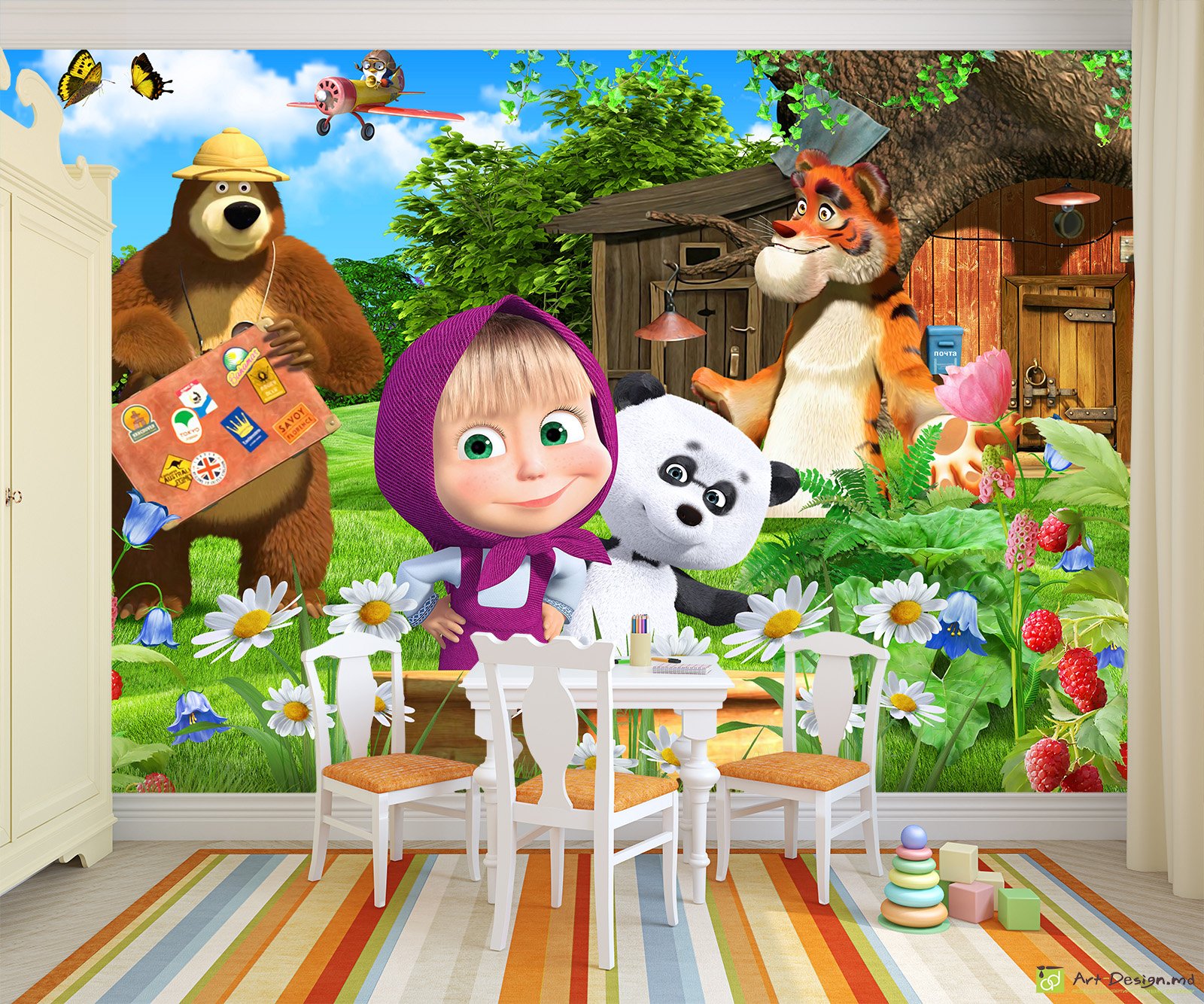 Детские Фотообои - Маша и медведь