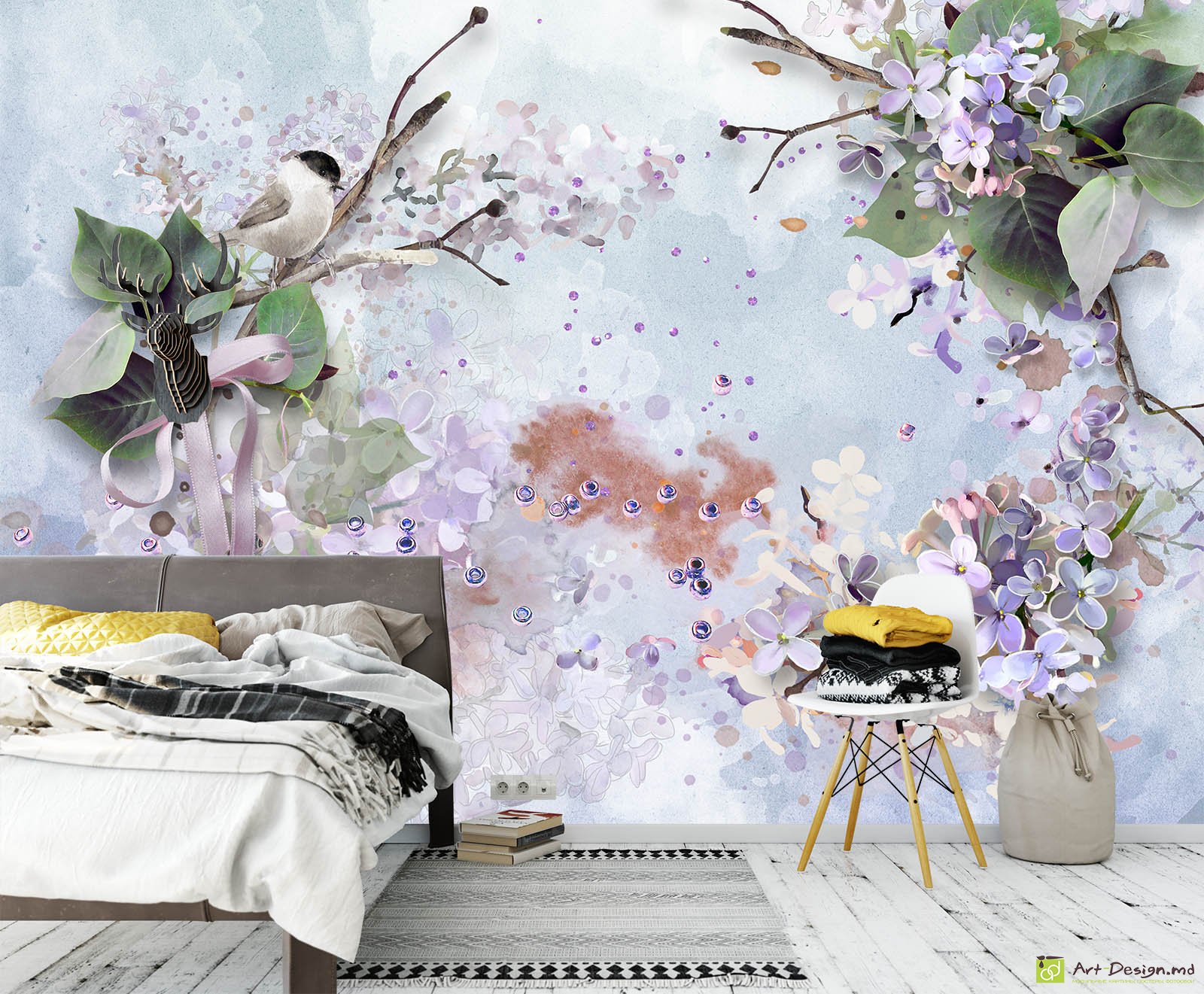 Fototapet  - Liliac, acuarelă