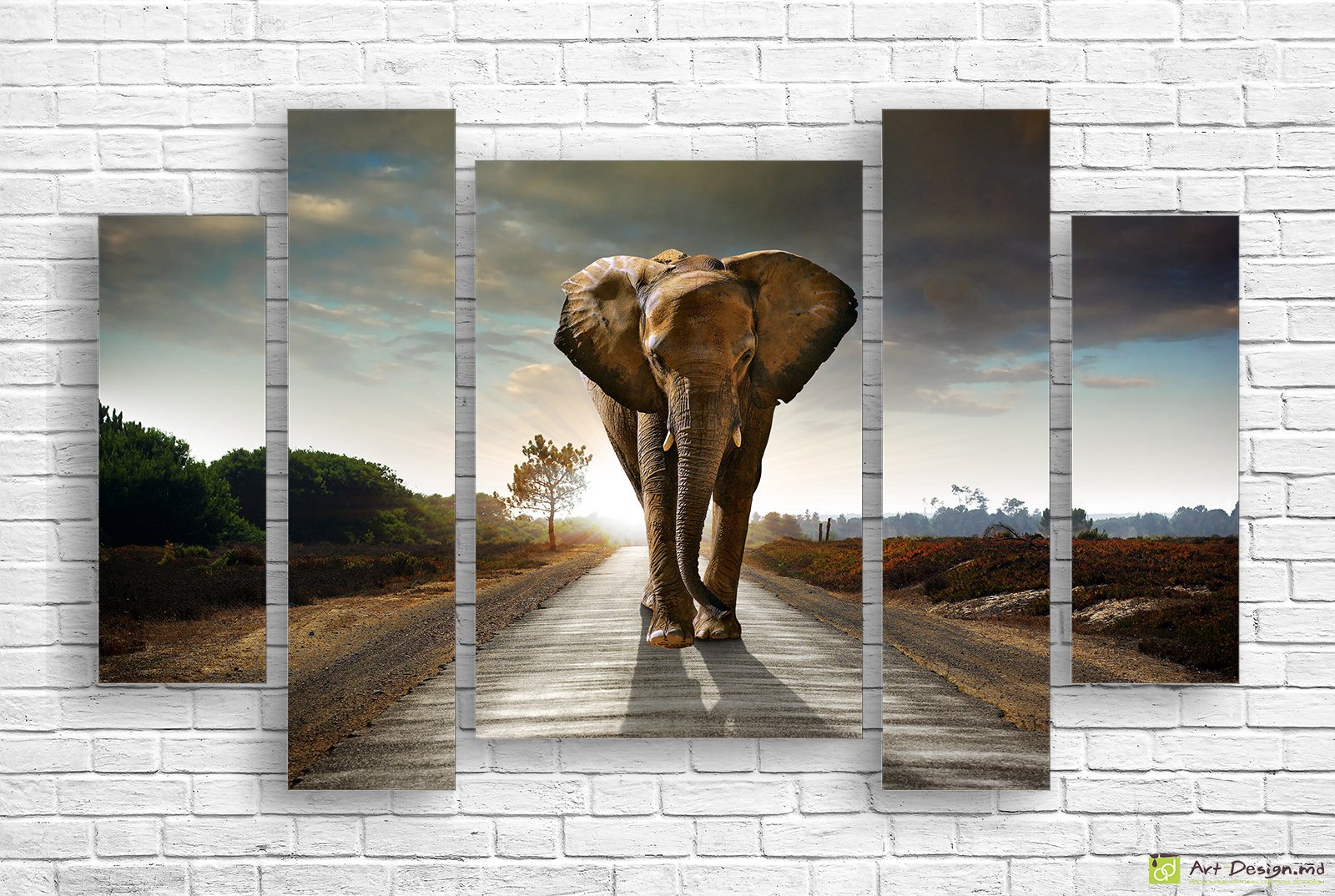 🐘 Модульная картина Слон на дороге