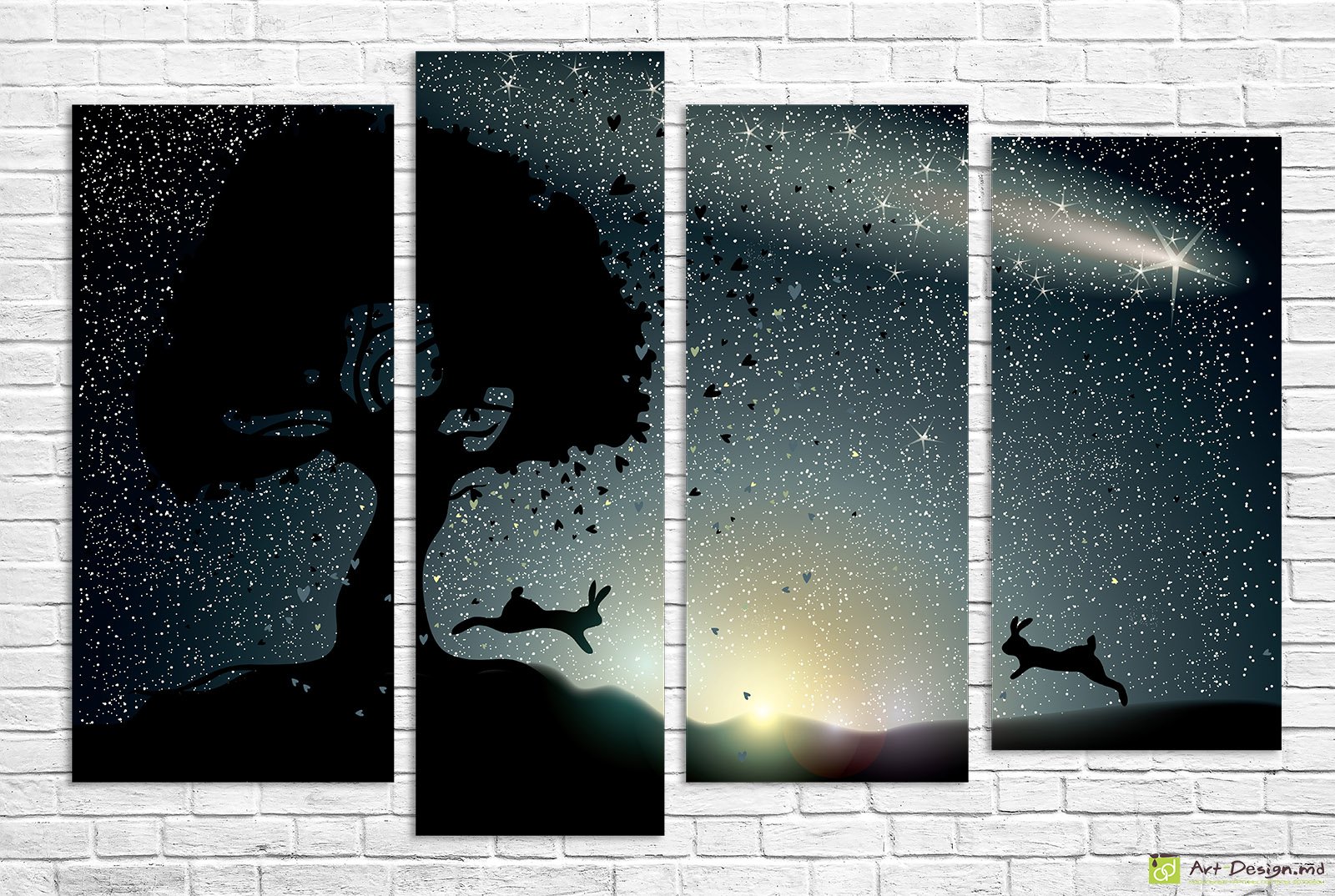 🌌 Tablou modular Siluete sub cer înstelat