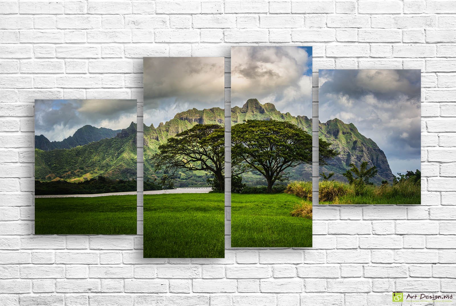 🏞️ Модульная картина Живописные горы и раскидистые деревья
