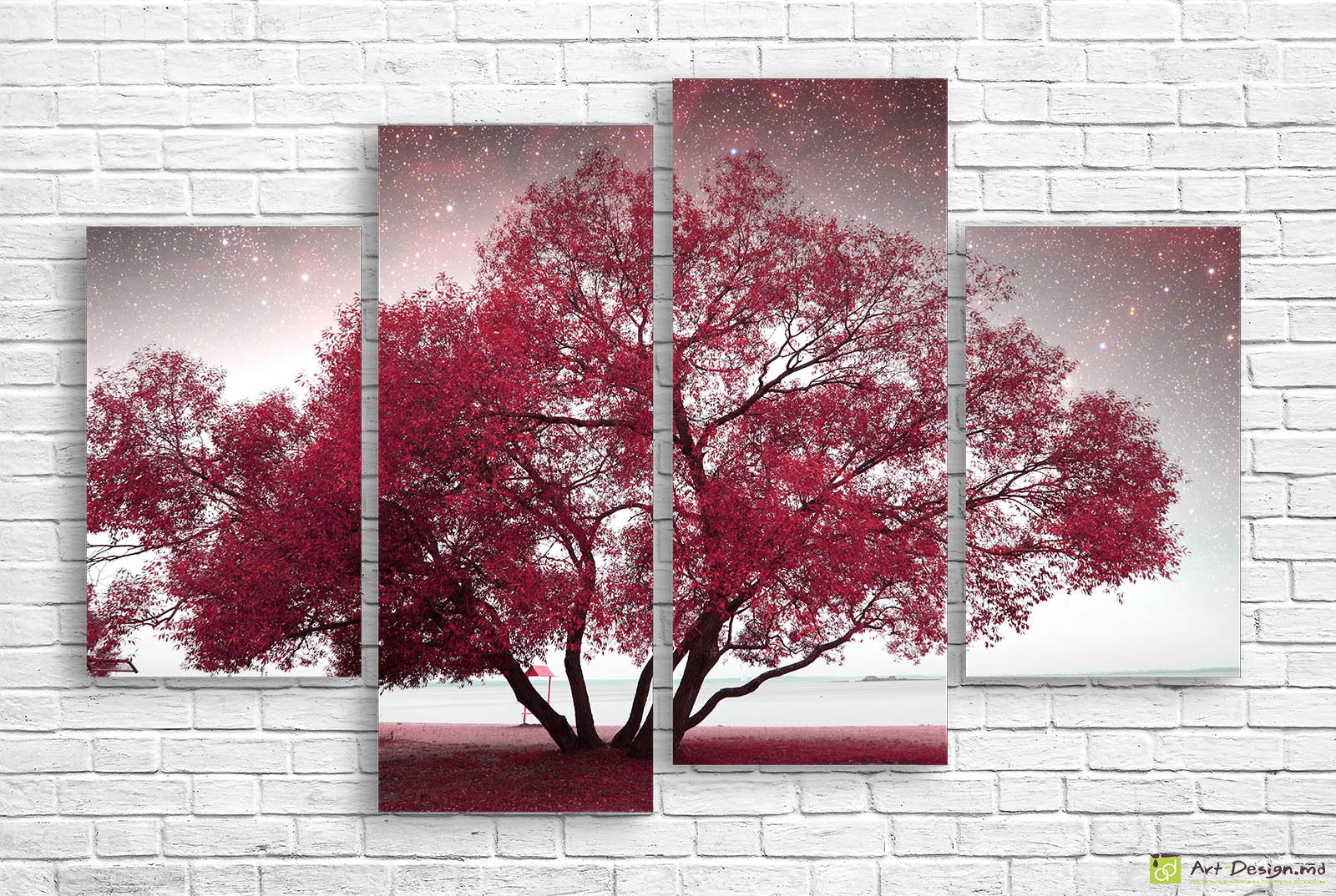 🌉 Tablou modular Pod nocturn peste râu în lumini