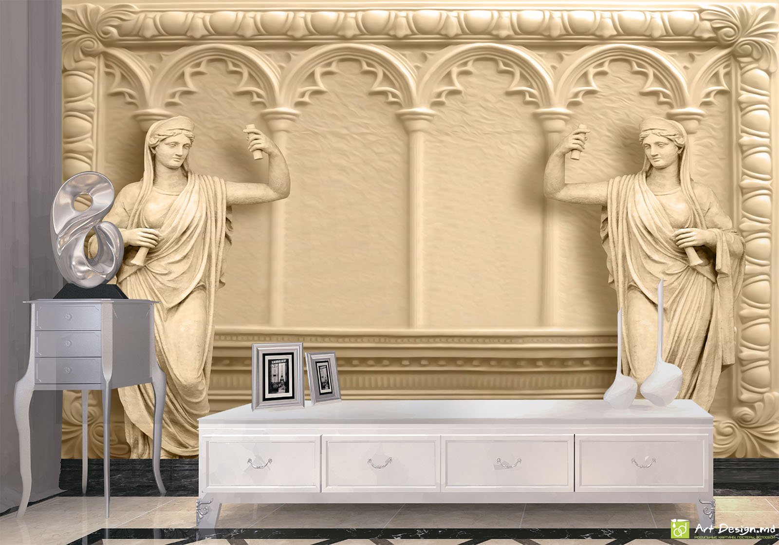 Fototapet la comandă - Fototapet în stil vintage, statui