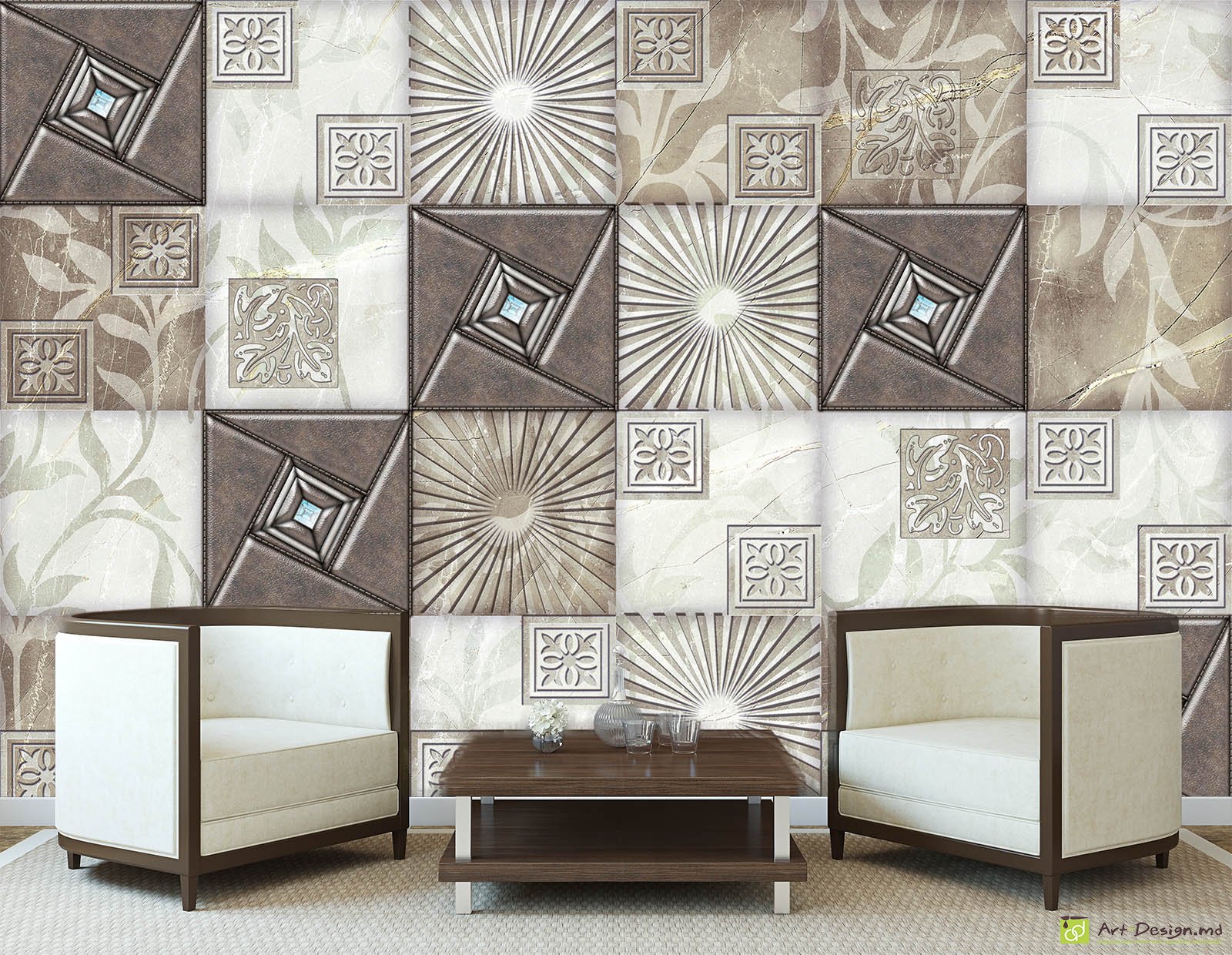 Fototapet la comandă - Pătraturi cu ornament